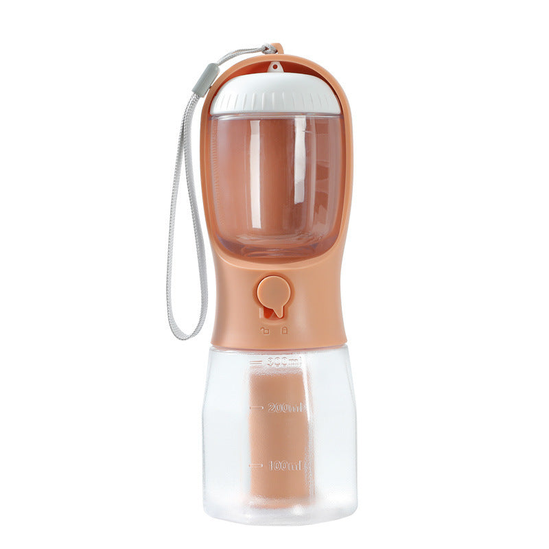 3-in-1 Dog Water Bottle with Food Container & Waste Bag Holder – Portable Pet Travel Cup