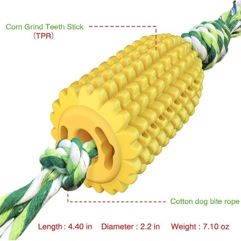 Durable Chew Dog Toy – Squeaky Interactive Corn Cob Toy for Dogs