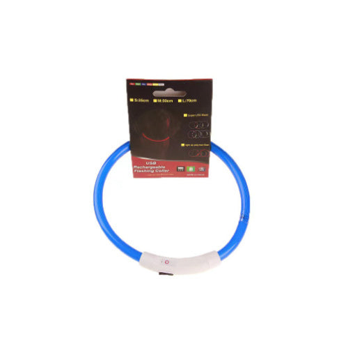 USB Rechargeable LED Pet Collar – Light Up Safety Necklace for Night Walking Dogs & Cats