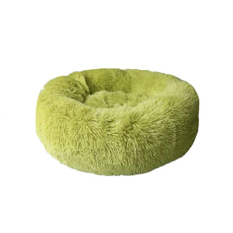 Round Fluffy Cat Bed – Long Hair Plush Winter Nest Pad for Cats & Small Pets