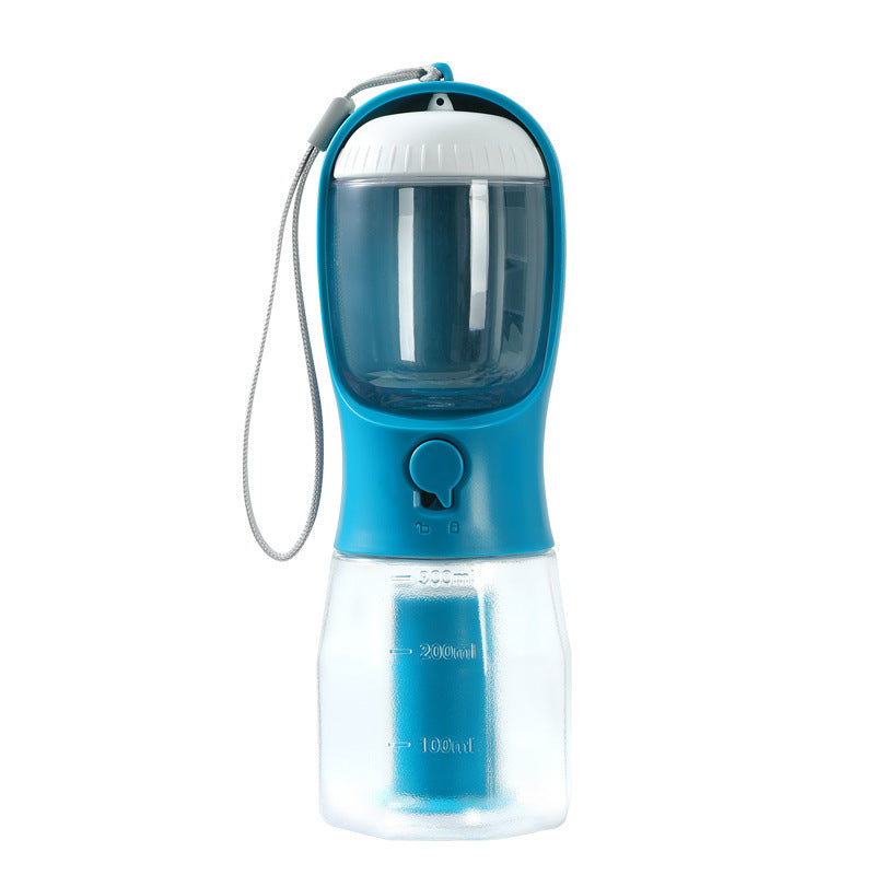 3-in-1 Dog Water Bottle with Food Container & Waste Bag Holder – Portable Pet Travel Cup