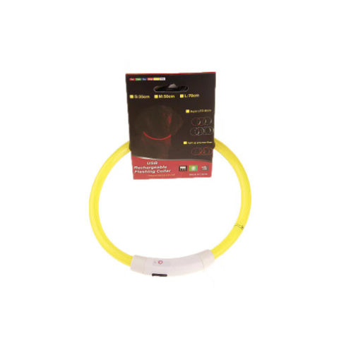 USB Rechargeable LED Pet Collar – Light Up Safety Necklace for Night Walking Dogs & Cats