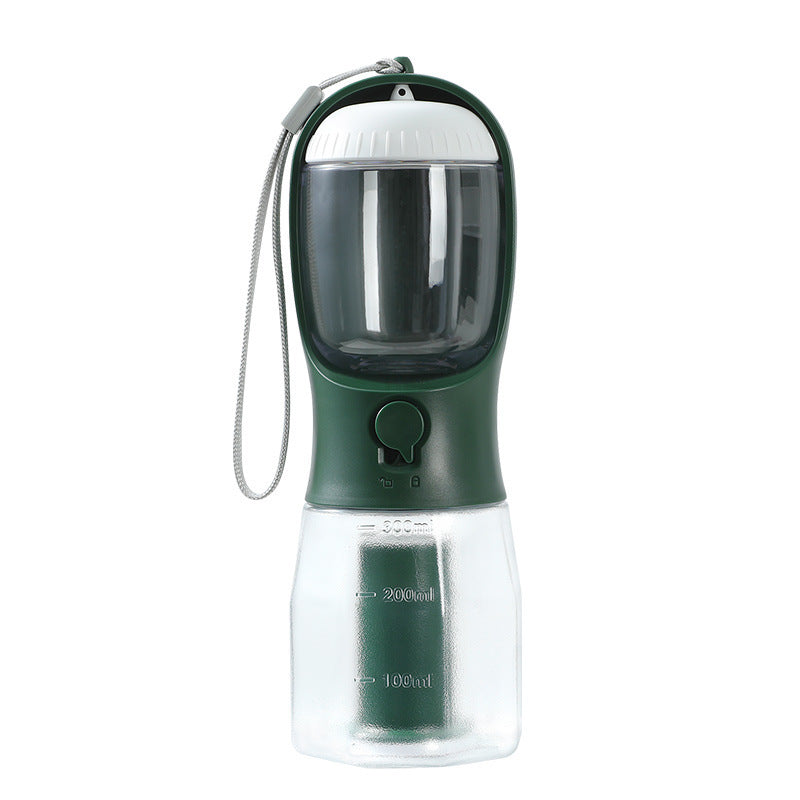 3-in-1 Dog Water Bottle with Food Container & Waste Bag Holder – Portable Pet Travel Cup