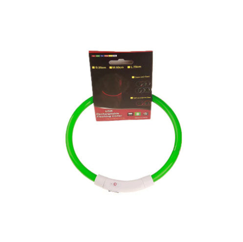 USB Rechargeable LED Pet Collar – Light Up Safety Necklace for Night Walking Dogs & Cats