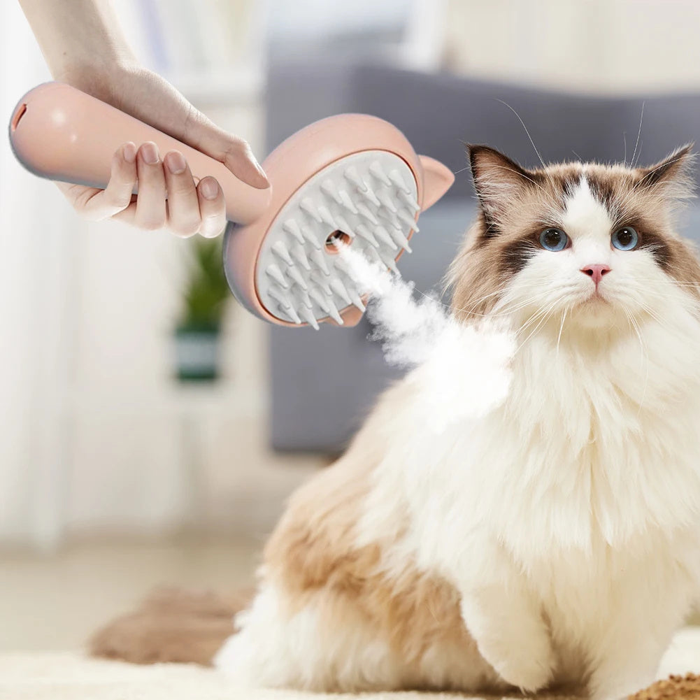 Hair Cleaning Brush with Mist – Rechargeable Self-Cleaning Slicker for Dogs & Cats