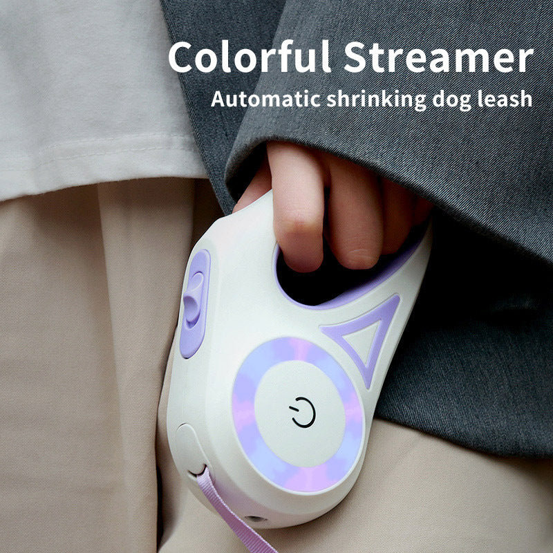 Retractable Dog Leash with Spotlight & Adjustable Collar | Auto Traction Rope for Small & Medium Dogs