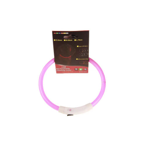 USB Rechargeable LED Pet Collar – Light Up Safety Necklace for Night Walking Dogs & Cats