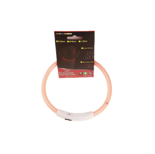 USB Rechargeable LED Pet Collar – Light Up Safety Necklace for Night Walking Dogs & Cats