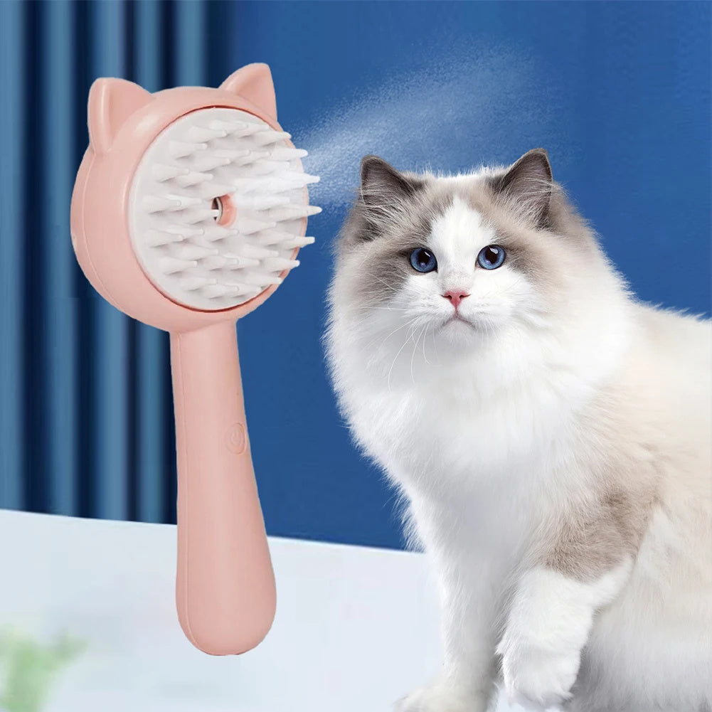 Hair Cleaning Brush with Mist – Rechargeable Self-Cleaning Slicker for Dogs & Cats
