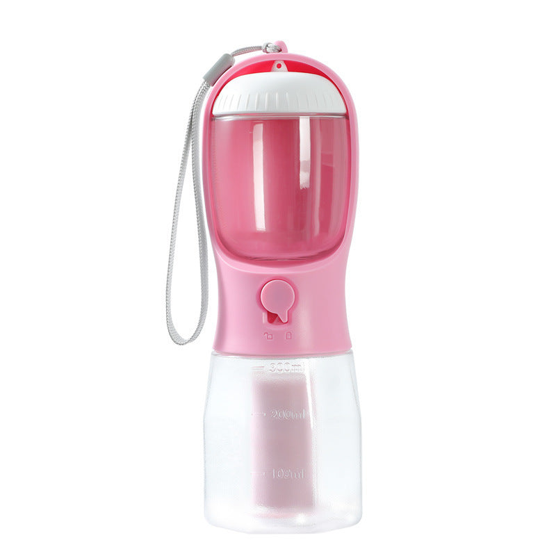 3-in-1 Dog Water Bottle with Food Container & Waste Bag Holder – Portable Pet Travel Cup