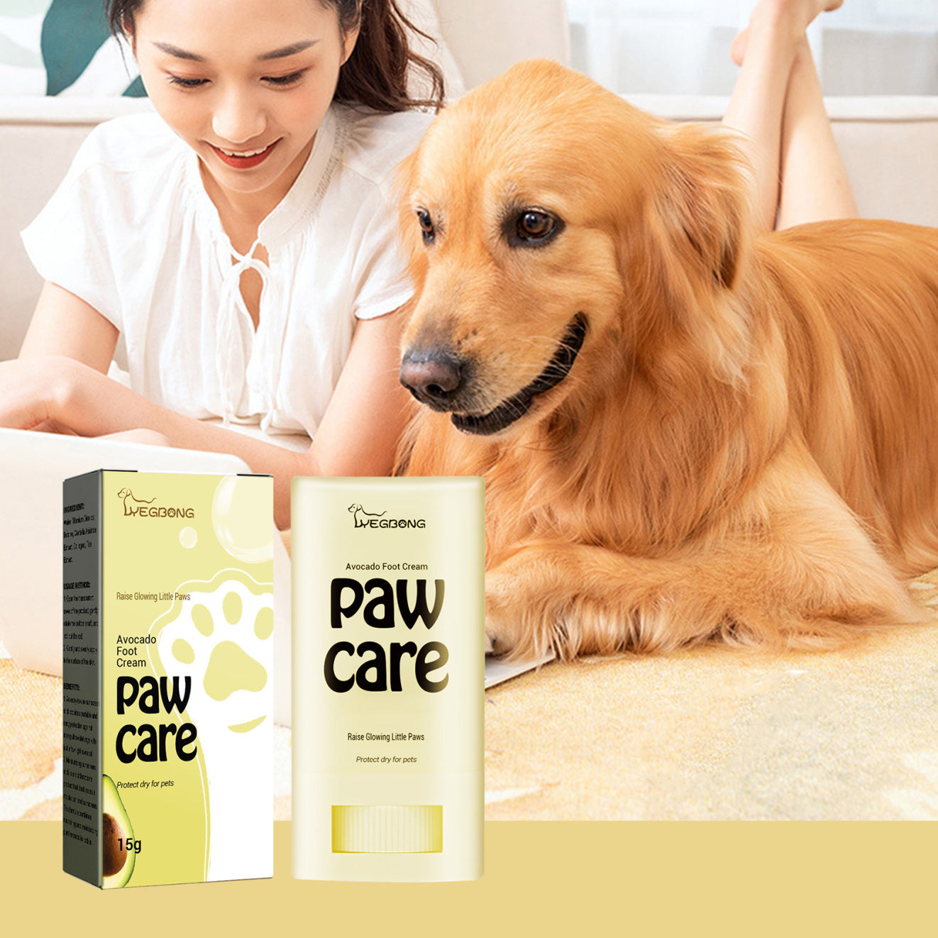 Yegbong Pet Avocado Foot Balm – Moisturizing Paw Care for Cats & Dogs