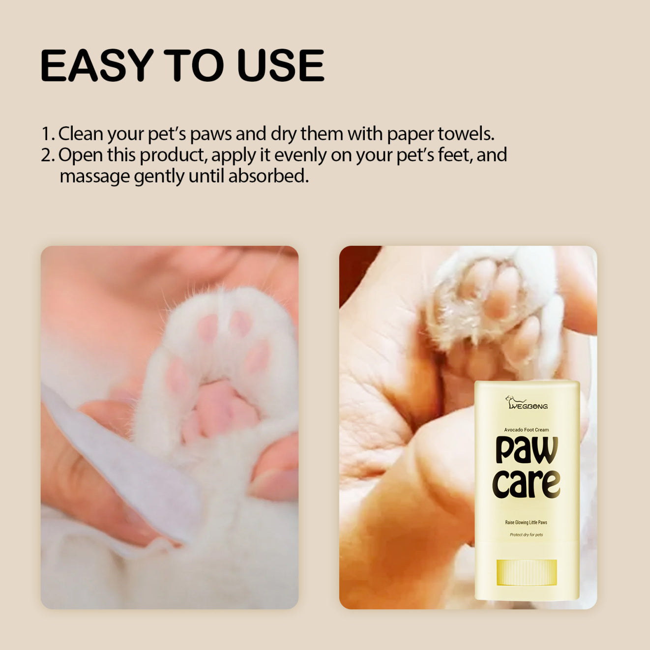Yegbong Pet Avocado Foot Balm – Moisturizing Paw Care for Cats & Dogs