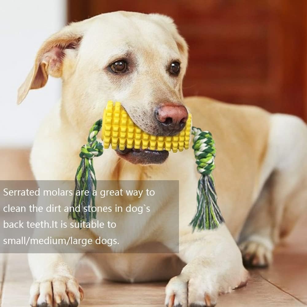 Durable Chew Dog Toy – Squeaky Interactive Corn Cob Toy for Dogs