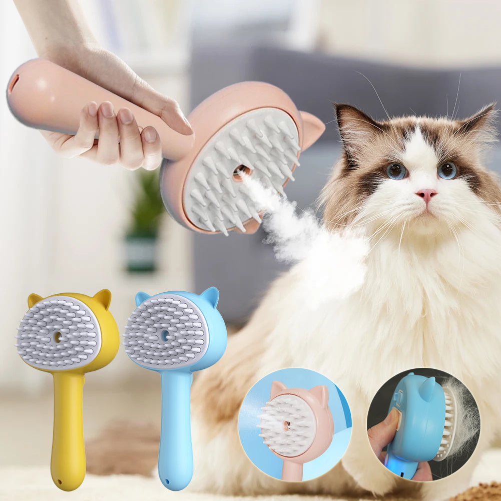Hair Cleaning Brush with Mist – Rechargeable Self-Cleaning Slicker for Dogs & Cats