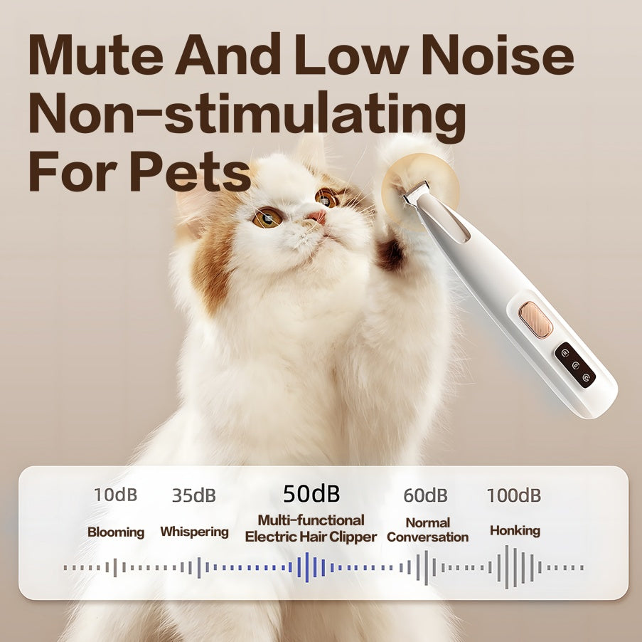 2025 Pet Paw Trimmer – Rechargeable Quiet Hair Clippers with LED for Dogs & Cats