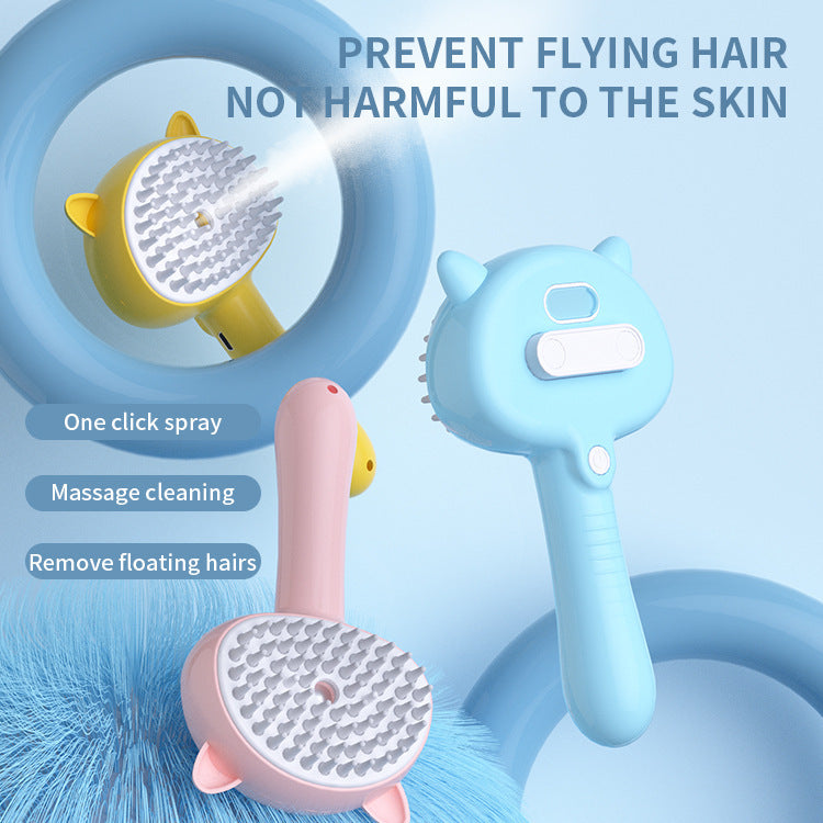 Hair Cleaning Brush with Mist – Rechargeable Self-Cleaning Slicker for Dogs & Cats