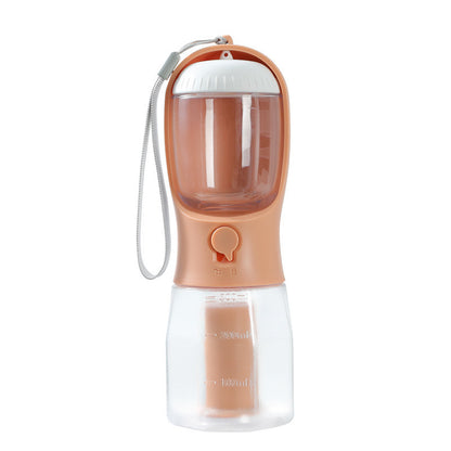 3-in-1 Dog Water Bottle with Food Container & Waste Bag Holder – Portable Pet Travel Cup