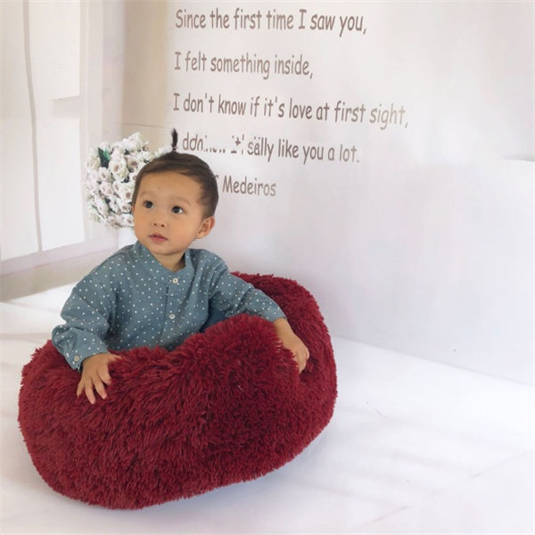 Round Fluffy Cat Bed – Long Hair Plush Winter Nest Pad for Cats & Small Pets