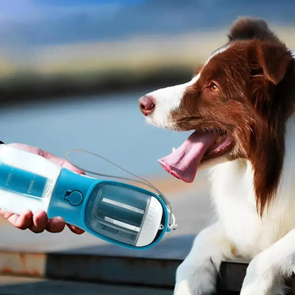 3-in-1 Dog Water Bottle with Food Container & Waste Bag Holder – Portable Pet Travel Cup