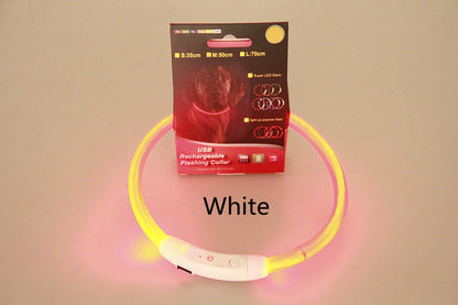 USB Rechargeable LED Pet Collar – Light Up Safety Necklace for Night Walking Dogs & Cats