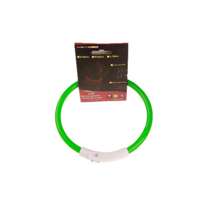 USB Rechargeable LED Pet Collar – Light Up Safety Necklace for Night Walking Dogs & Cats