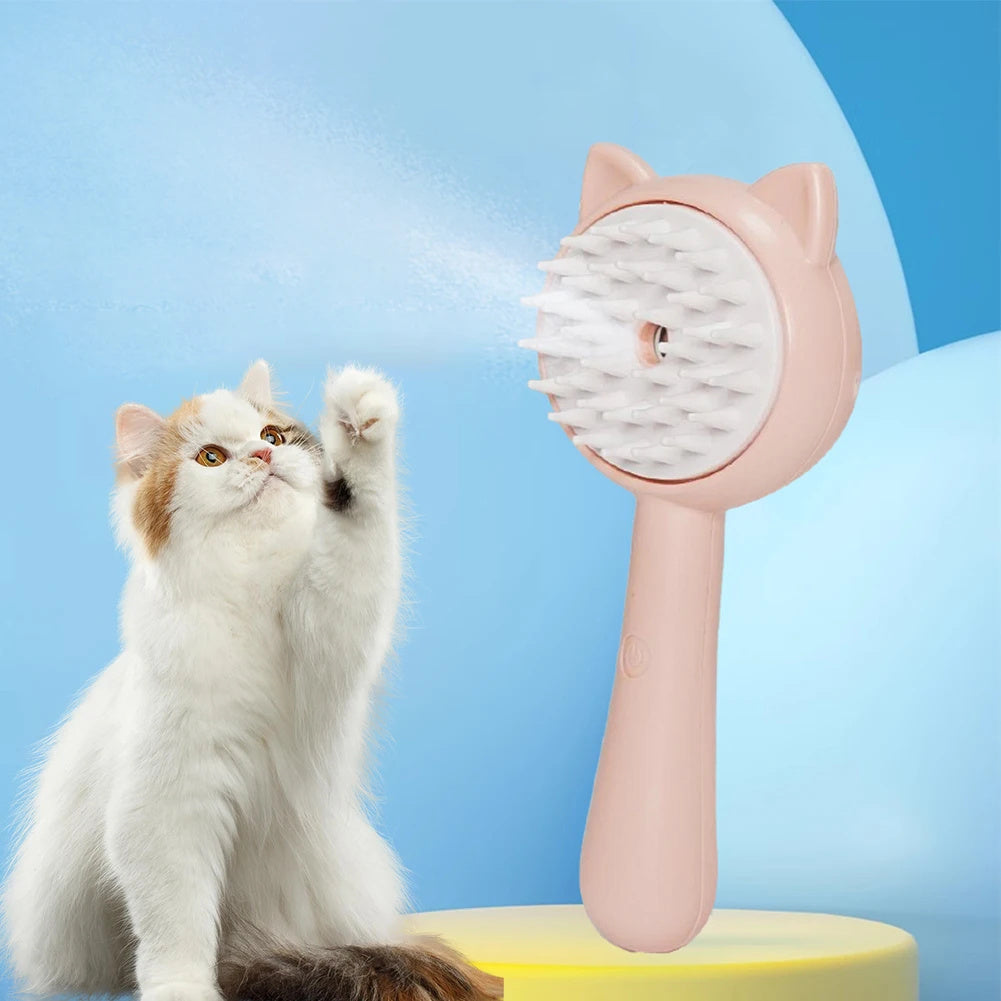 Hair Cleaning Brush with Mist – Rechargeable Self-Cleaning Slicker for Dogs & Cats