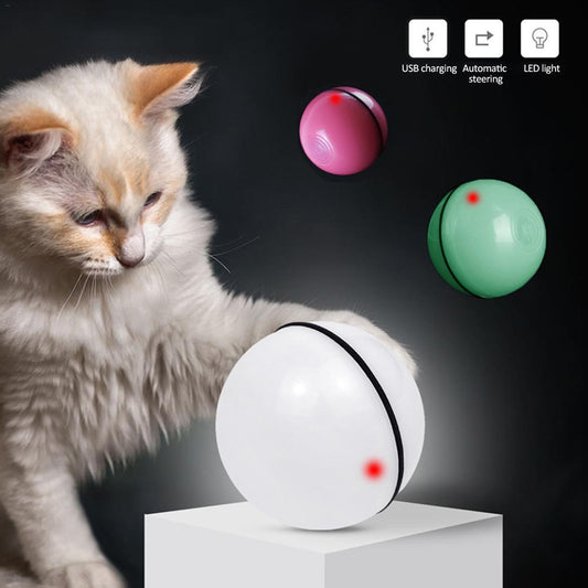 LED Laser Cat Toy Ball – Interactive Rolling Electronic Pet Toy