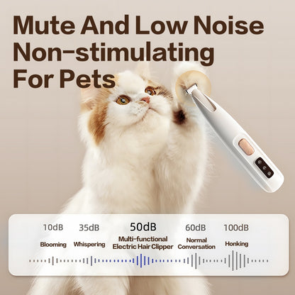 2025 Pet Paw Trimmer – Rechargeable Quiet Hair Clippers with LED for Dogs & Cats